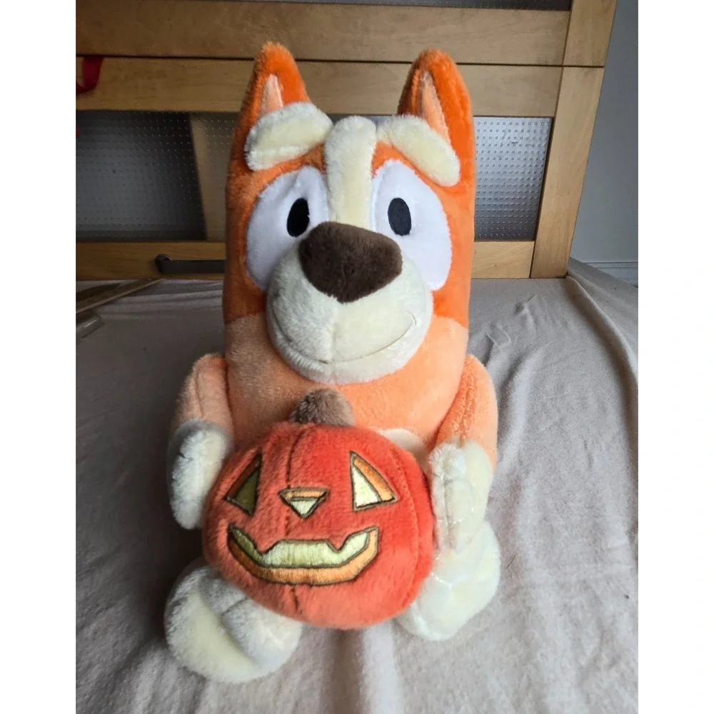 Bluey's Friend Bingo Plush Holding Pumpkins Halloween Stuffed Animal 9 inch 2024